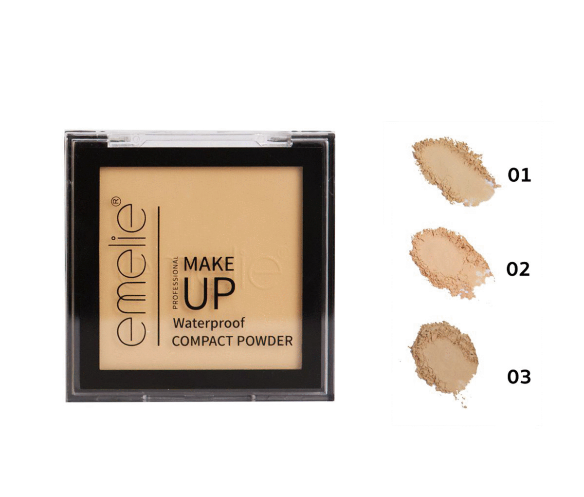 Emelie Makeup Waterproof Compact Powder - Image 1